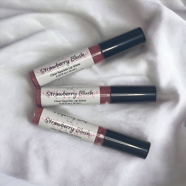 Strawberry Blush Clear Sparkle Lip Gloss