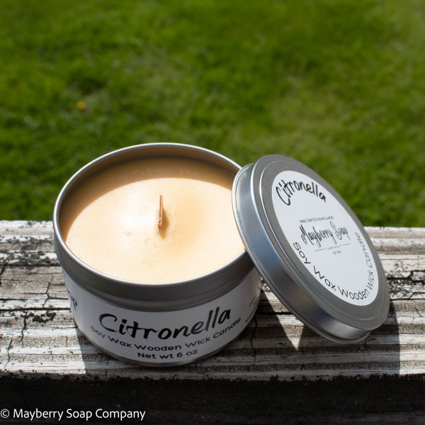 Wood Wick Candle Tin – Citronella